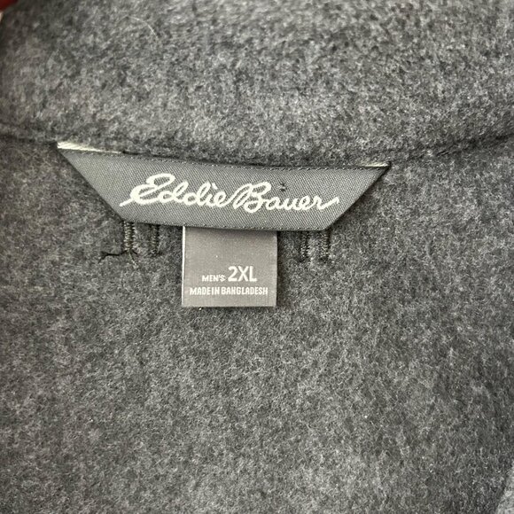 Eddie Bauer Fleece Vest Mens 2XL Gray Full Zip Pockets Outdoor Stand Collar - Picture 6 of 9
